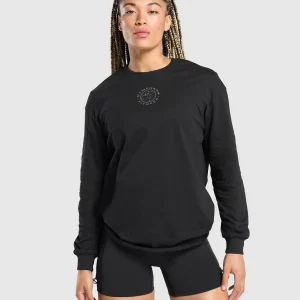 Best Gymshark Legacy Oversized Long Sleeve Top Black