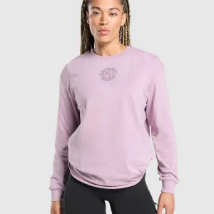 Best Gymshark Legacy Oversized Long Sleeve Top WarmLilac