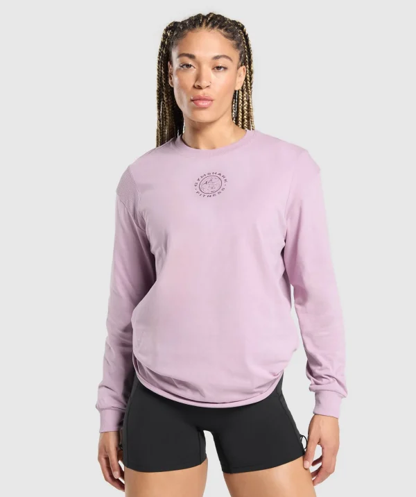 Best Gymshark Legacy Oversized Long Sleeve Top WarmLilac