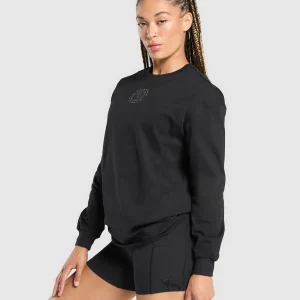 Best Gymshark Legacy Oversized Long Sleeve Top Black