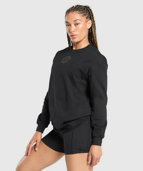 Best Gymshark Legacy Oversized Long Sleeve Top Black