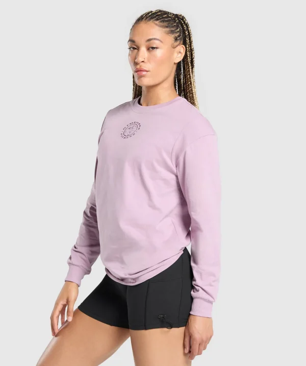 Best Gymshark Legacy Oversized Long Sleeve Top WarmLilac