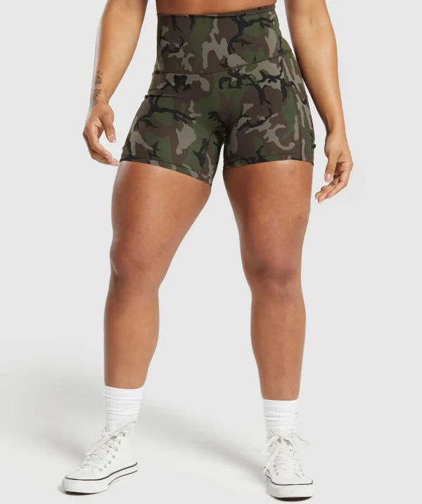 Fashion Gymshark Legacy Printed Shorts ArchiveBrown