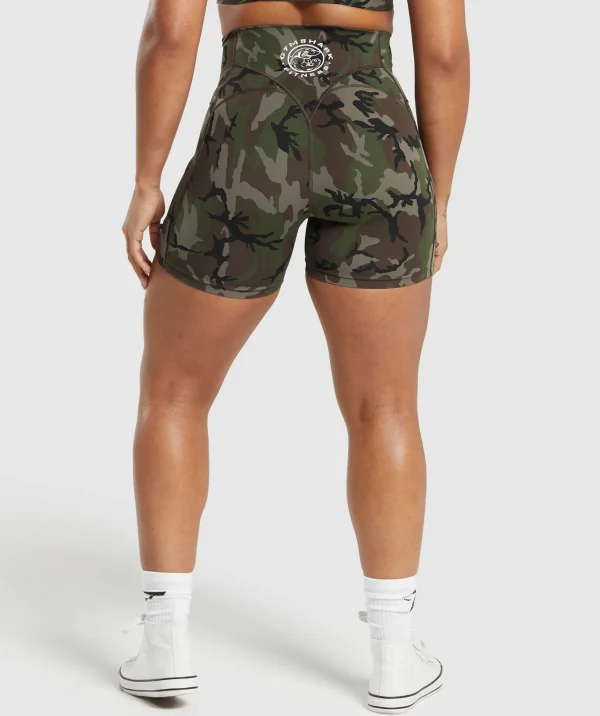 Fashion Gymshark Legacy Printed Shorts ArchiveBrown