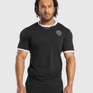 Outlet Gymshark Legacy Ringer T-Shirt Black/White