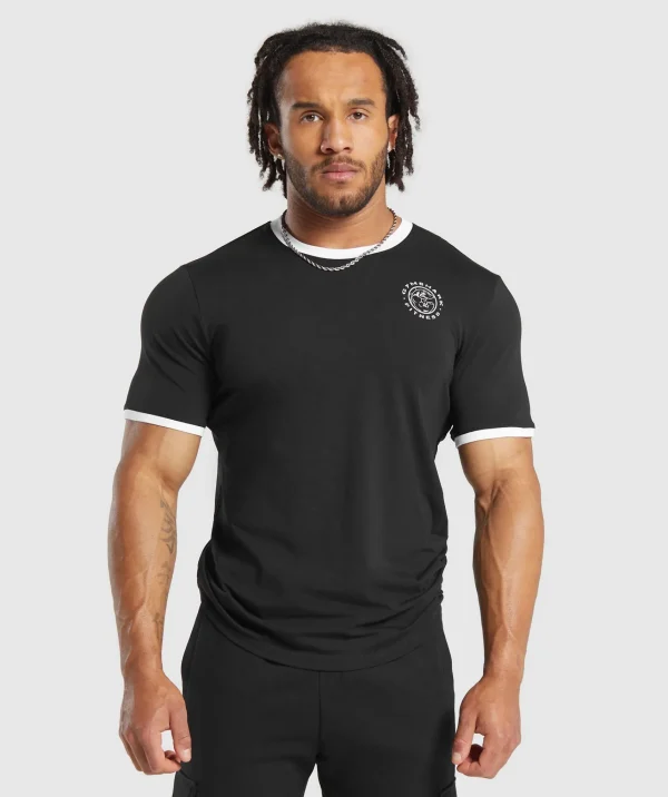 Outlet Gymshark Legacy Ringer T-Shirt Black/White