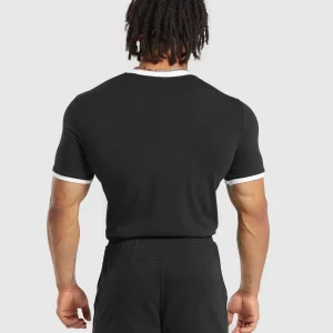 Outlet Gymshark Legacy Ringer T-Shirt Black/White