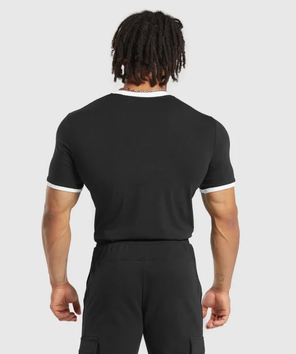 Outlet Gymshark Legacy Ringer T-Shirt Black/White