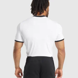 Outlet Gymshark Legacy Ringer T-Shirt White/Black