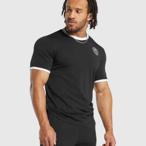 Outlet Gymshark Legacy Ringer T-Shirt Black/White