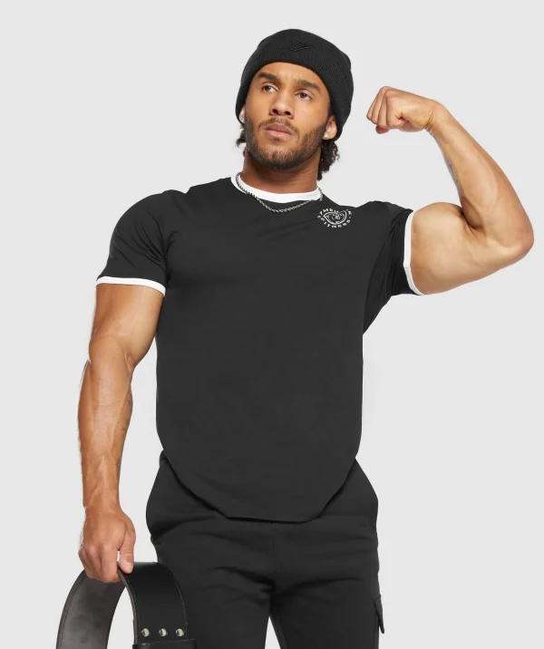 Outlet Gymshark Legacy Ringer T-Shirt Black/White