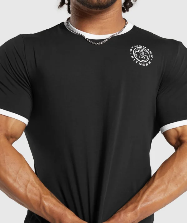 Outlet Gymshark Legacy Ringer T-Shirt Black/White