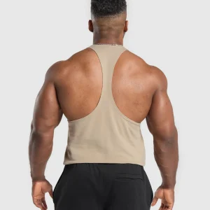 Fashion Gymshark Legacy Stringer CementBrown