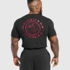 Discount Gymshark Legacy T-Shirt Black/ConditioningRed