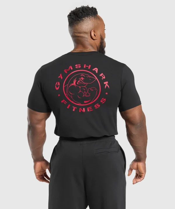 Discount Gymshark Legacy T-Shirt Black/ConditioningRed