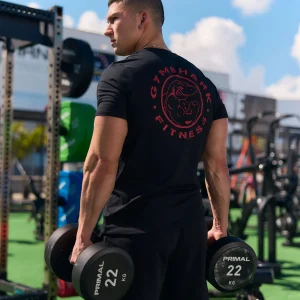 Discount Gymshark Legacy T-Shirt Black/ConditioningRed