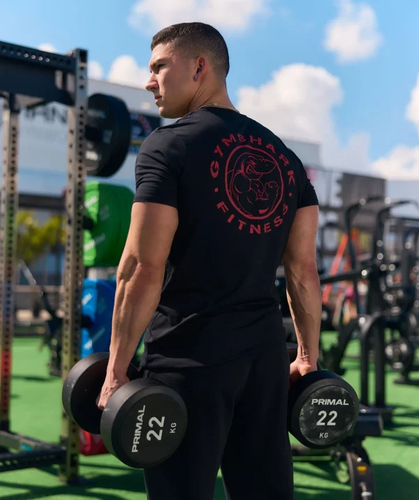 Discount Gymshark Legacy T-Shirt Black/ConditioningRed