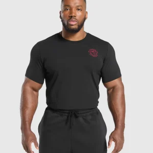 Discount Gymshark Legacy T-Shirt Black/ConditioningRed