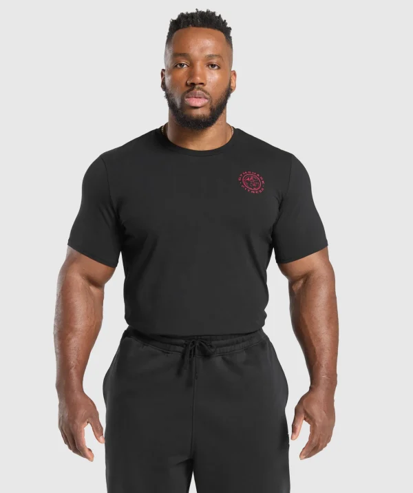 Discount Gymshark Legacy T-Shirt Black/ConditioningRed