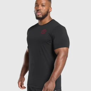 Discount Gymshark Legacy T-Shirt Black/ConditioningRed