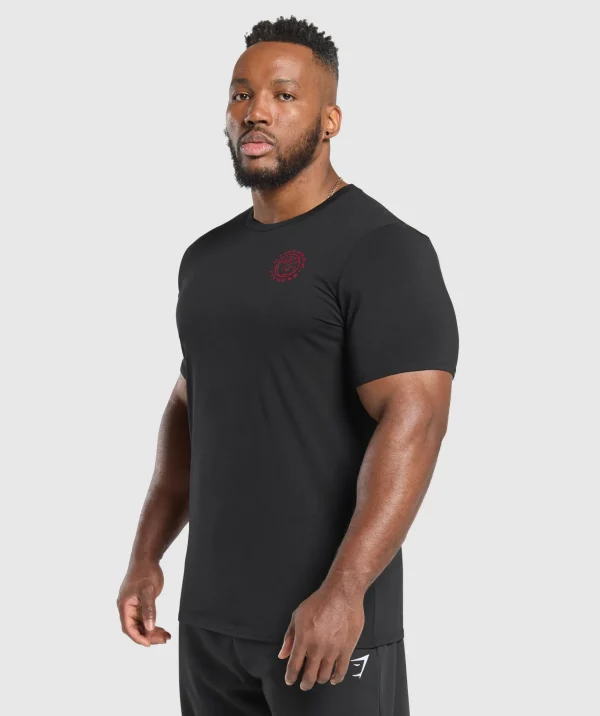 Discount Gymshark Legacy T-Shirt Black/ConditioningRed