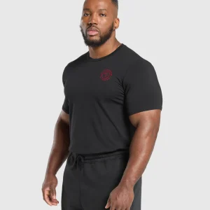 Discount Gymshark Legacy T-Shirt Black/ConditioningRed