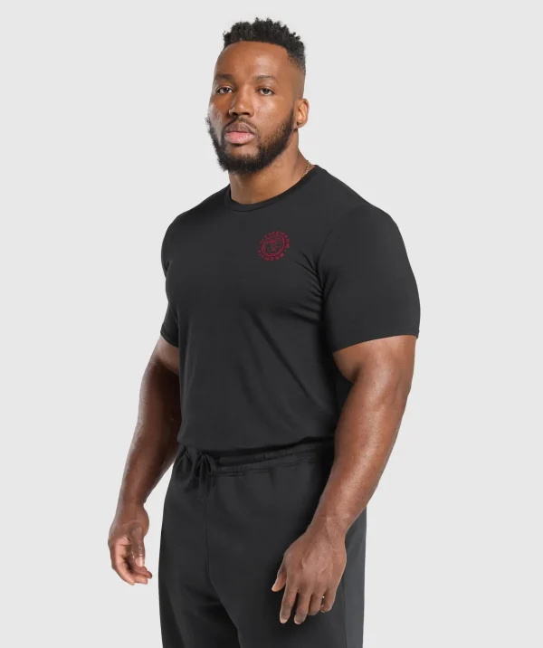 Discount Gymshark Legacy T-Shirt Black/ConditioningRed