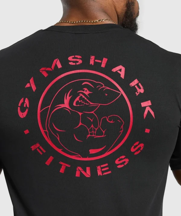 Discount Gymshark Legacy T-Shirt Black/ConditioningRed