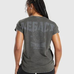 Fashion Gymshark Legacy Washed Oversized T-Shirt AsphaltGrey