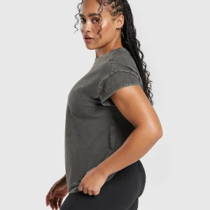 Fashion Gymshark Legacy Washed Oversized T-Shirt AsphaltGrey