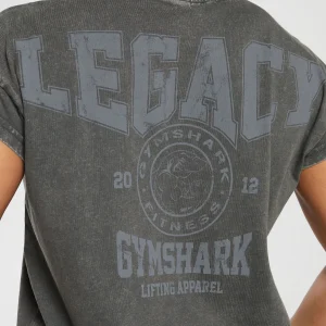 Fashion Gymshark Legacy Washed Oversized T-Shirt AsphaltGrey