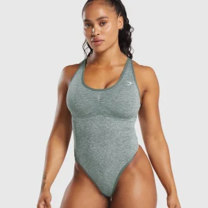 Outlet Gymshark Lift Seamless Bodysuit SlateTeal/WhiteMarl