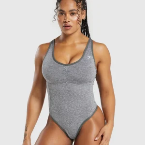 Sale Gymshark Lift Seamless Bodysuit BrushedGrey/WhiteMarl