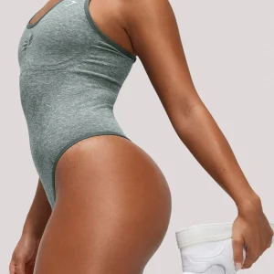 Outlet Gymshark Lift Seamless Bodysuit SlateTeal/WhiteMarl