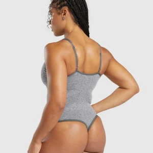 Sale Gymshark Lift Seamless Bodysuit BrushedGrey/WhiteMarl