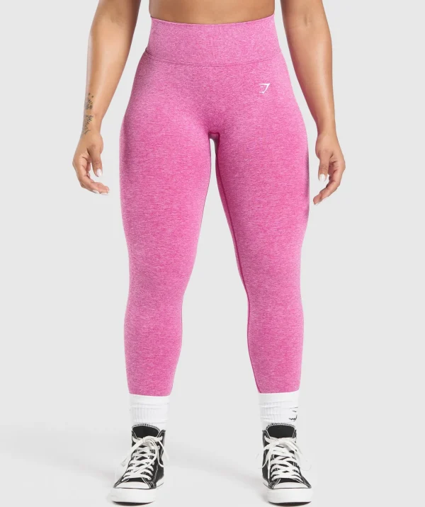 Fashion Gymshark Lift Seamless Leggings WinningPink/WhiteMarl