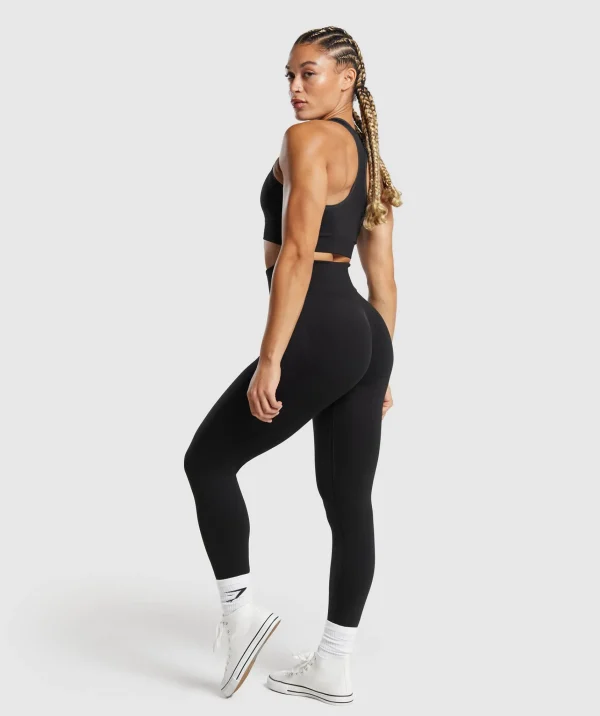 Hot Gymshark Lift Seamless Leggings Black/BlackMarl