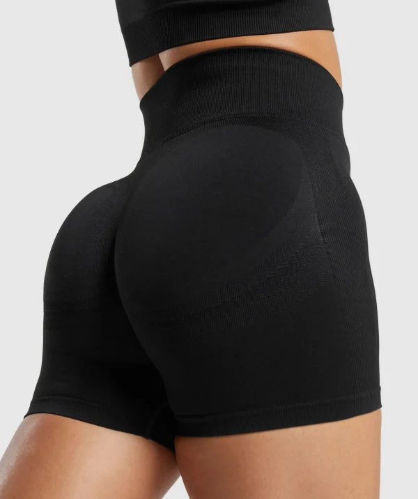 Discount Gymshark Lift Seamless Shorts Black/BlackMarl