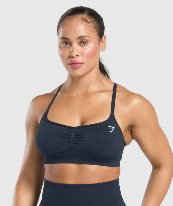 Outlet Gymshark Lift Seamless Sports Bra MidnightBlue/BlackMarl