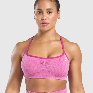 Fashion Gymshark Lift Seamless Sports Bra WinningPink/WhiteMarl