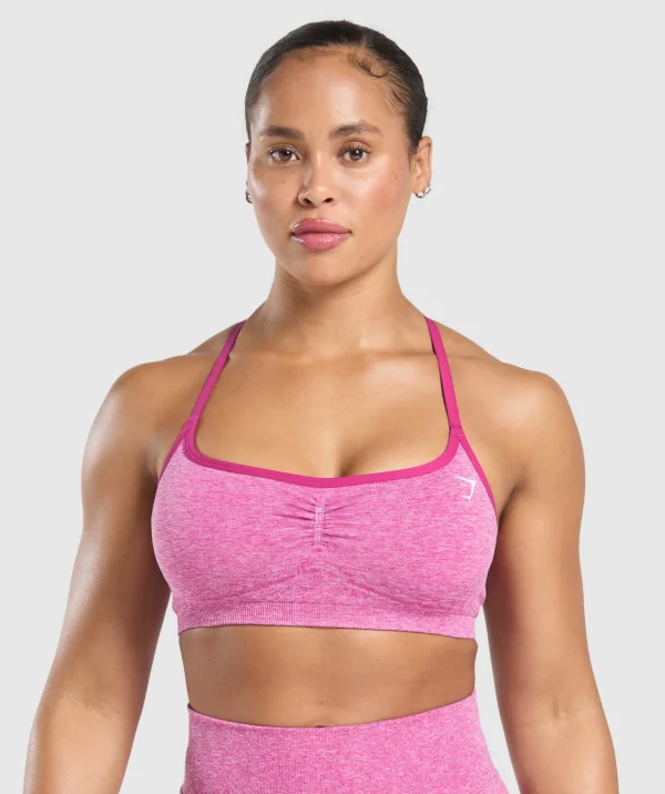 Fashion Gymshark Lift Seamless Sports Bra WinningPink/WhiteMarl