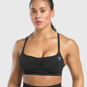 Hot Gymshark Lift Seamless Sports Bra Black/BlackMarl