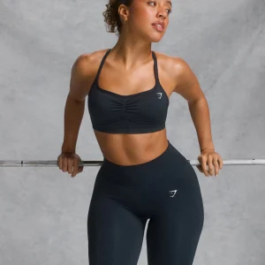 Outlet Gymshark Lift Seamless Sports Bra MidnightBlue/BlackMarl