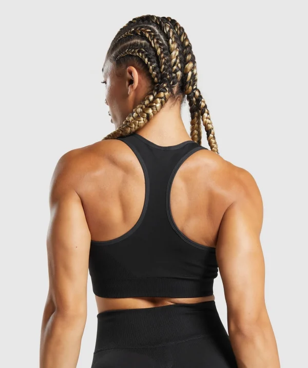 Fashion Gymshark Lift Seamless Sports Bra Black/BlackMarl