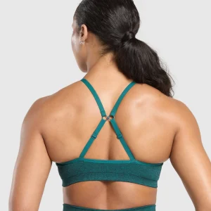 Outlet Gymshark Lift Seamless Sports Bra FunctionalTeal/BlackMarl