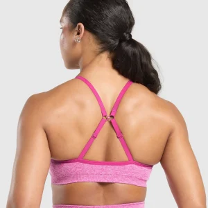 Fashion Gymshark Lift Seamless Sports Bra WinningPink/WhiteMarl