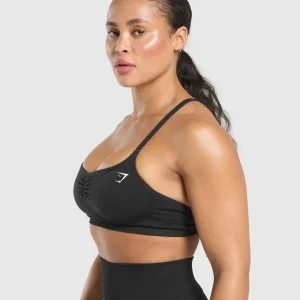 Hot Gymshark Lift Seamless Sports Bra Black/BlackMarl