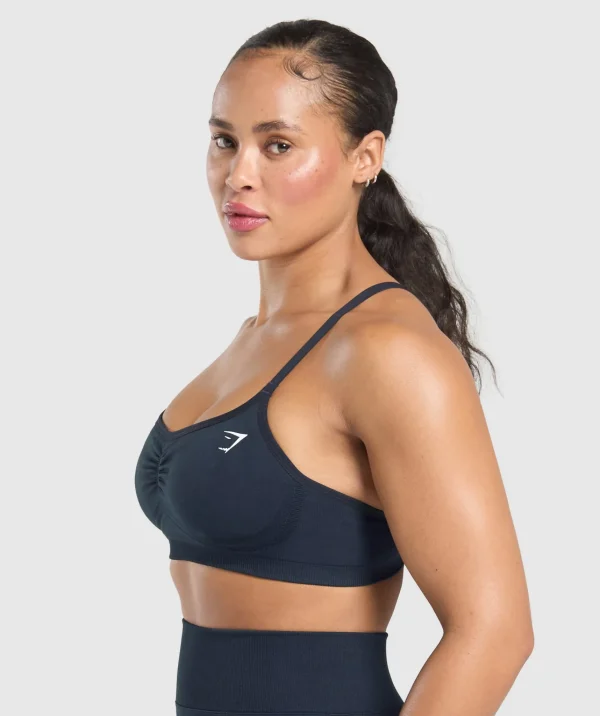 Outlet Gymshark Lift Seamless Sports Bra MidnightBlue/BlackMarl