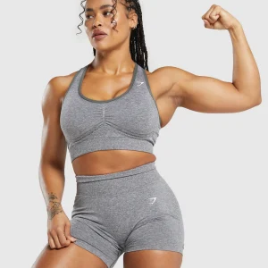 New Gymshark Lift Seamless Sports Bra BrushedGrey/WhiteMarl