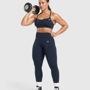 Outlet Gymshark Lift Seamless Sports Bra MidnightBlue/BlackMarl